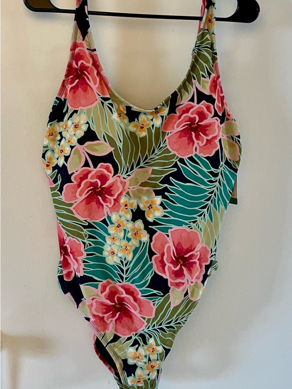 Hurley Floral Scoop-Back One-Piece Swimsuit - Pink, Green, Teal